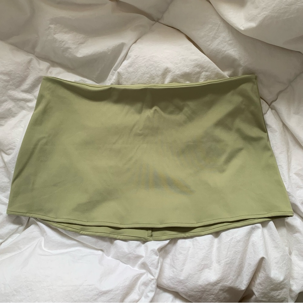 BNWOT Danielle Guizio Micro Mini Slinky Stretch Low-Rise Skirt in Green